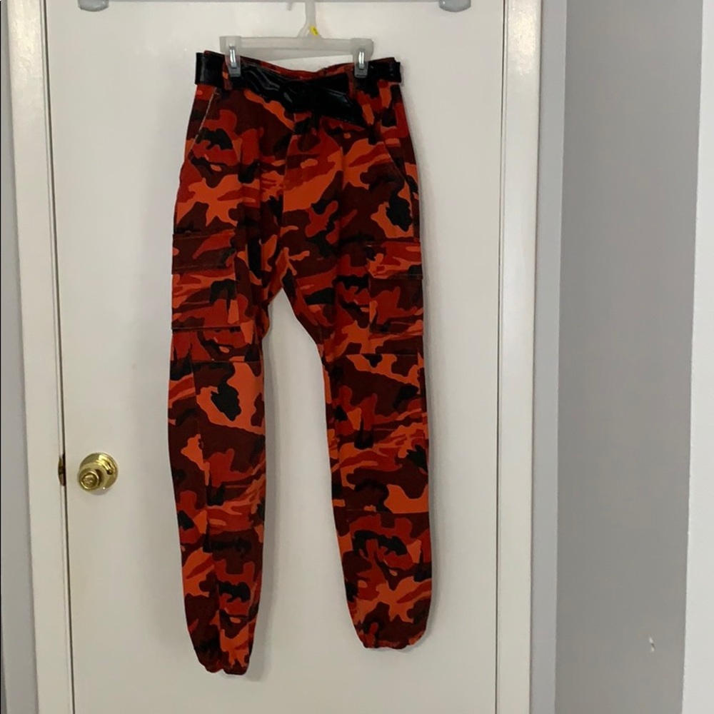 orange camo pants